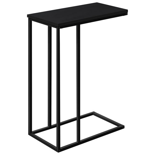 Monarch Contemporary Rectangular C-Shelf Accent Table - Black