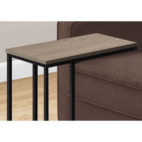 Monarch Contemporary Rectangular C-Shelf Accent Table - Dark Taupe