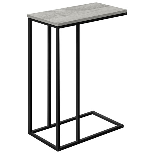 Monarch Contemporary Rectangular C-Shelf Accent Table - Grey
