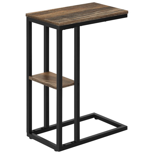 Table d'appoint rectangulaire contemporaine à 2 tablettes de Monarch - Brun/Noir