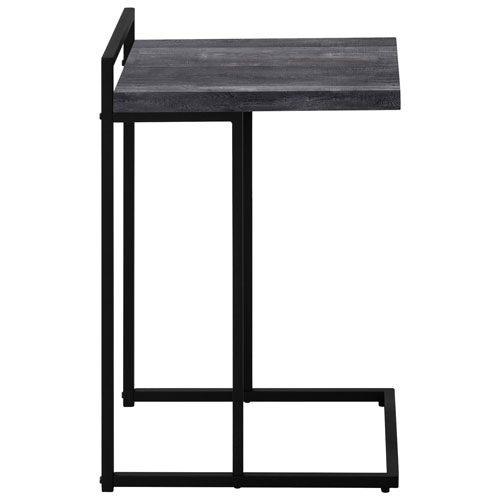 Monarch Thick-Panel Contemporary Rectangular Accent Table - Black Reclaimed Wood-Look/Black
