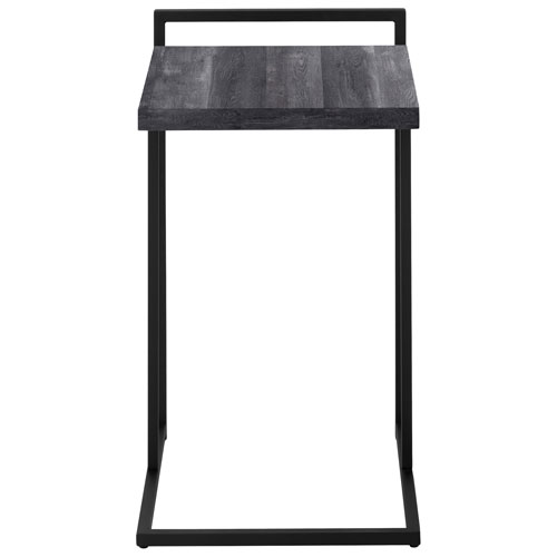 Monarch Thick-Panel Contemporary Rectangular Accent Table - Black Reclaimed Wood-Look/Black