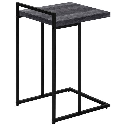 Monarch Thick-Panel Contemporary Rectangular Accent Table - Black Reclaimed Wood-Look/Black