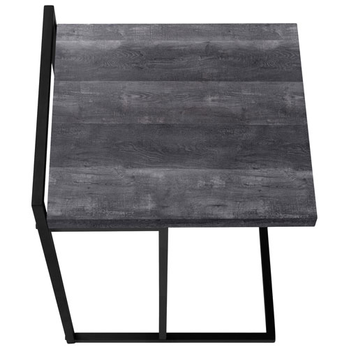 Monarch Thick-Panel Contemporary Rectangular Accent Table - Black Reclaimed Wood-Look/Black
