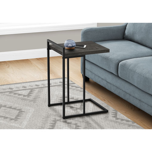 Monarch Thick-Panel Contemporary Rectangular Accent Table - Black Reclaimed Wood-Look/Black