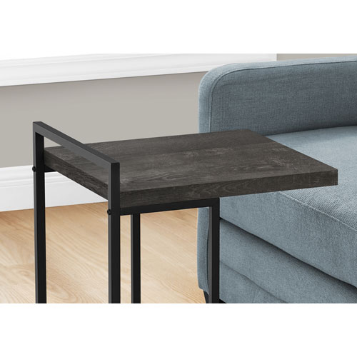 Monarch Thick-Panel Contemporary Rectangular Accent Table - Black Reclaimed Wood-Look/Black