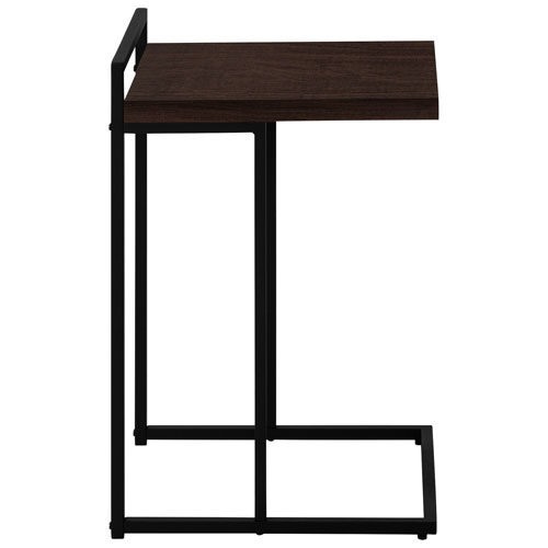 Monarch Thick-Panel Contemporary Rectangular Accent Table - Espresso/Black