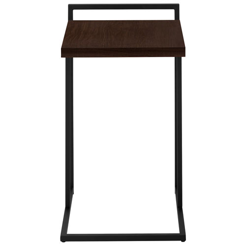 Monarch Thick-Panel Contemporary Rectangular Accent Table - Espresso/Black