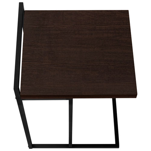 Monarch Thick-Panel Contemporary Rectangular Accent Table - Espresso/Black