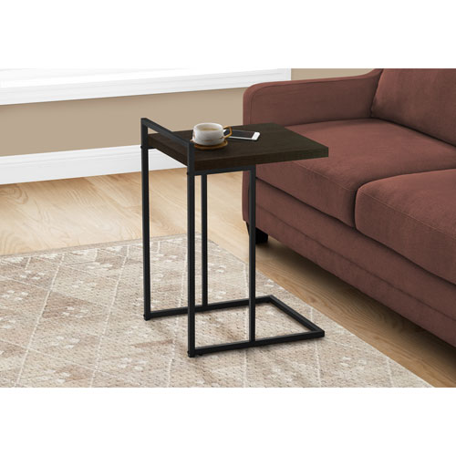 Monarch Thick-Panel Contemporary Rectangular Accent Table - Espresso/Black