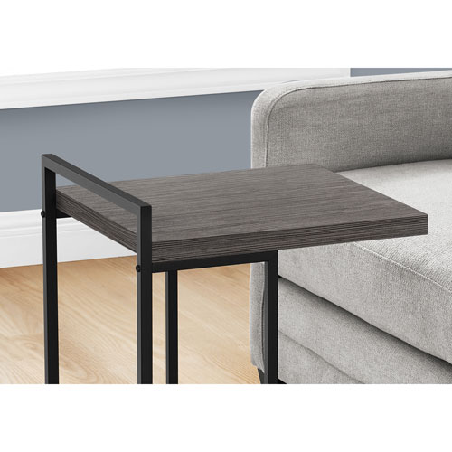 Monarch Thick-Panel Contemporary Rectangular Accent Table - Grey/Black