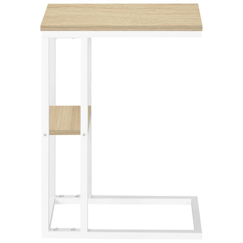 Table d'appoint rectangulaire contemporaine à 2 tablettes de Monarch - Naturel/Blanc