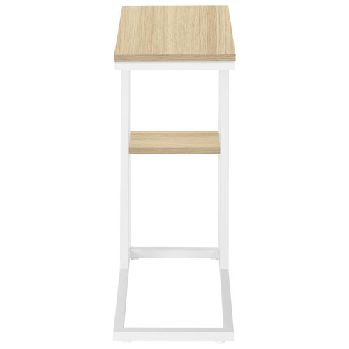 Table d'appoint rectangulaire contemporaine à 2 tablettes de Monarch - Naturel/Blanc