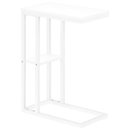 Monarch Contemporary Rectangular 2-Shelf Accent Table - White/White
