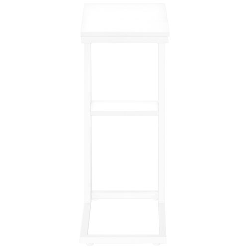 Monarch Contemporary Rectangular 2-Shelf Accent Table - White/White