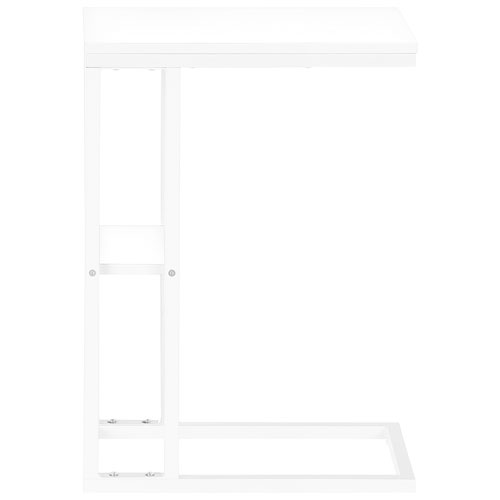 Monarch Contemporary Rectangular 2-Shelf Accent Table - White/White