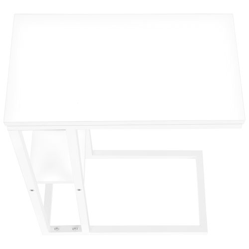 Monarch Contemporary Rectangular 2-Shelf Accent Table - White/White