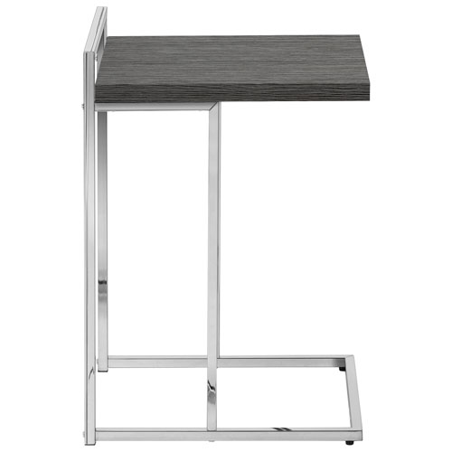 Monarch Thick-Panel Contemporary Rectangular Accent Table - Grey/Chrome