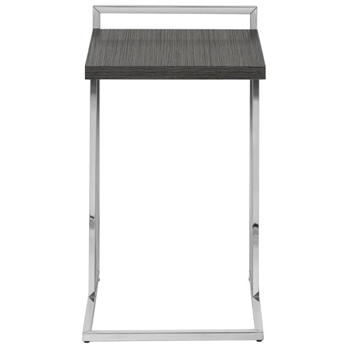 Monarch Thick-Panel Contemporary Rectangular Accent Table - Grey/Chrome