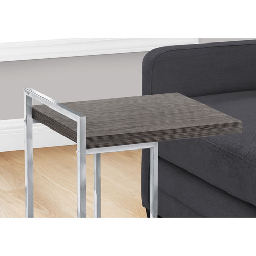 Monarch Thick-Panel Contemporary Rectangular Accent Table - Grey/Chrome