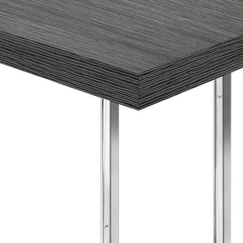 Monarch Thick-Panel Contemporary Rectangular Accent Table - Grey/Chrome