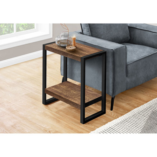 Monarch Contemporary Rectangular End Table - Brown Reclaimed Wood-Look