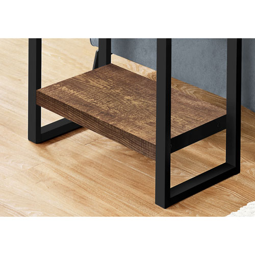 Monarch Contemporary Rectangular End Table - Brown Reclaimed Wood-Look