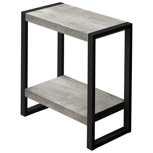 Monarch Contemporary Rectangular End Table - Grey Reclaimed Wood-Look