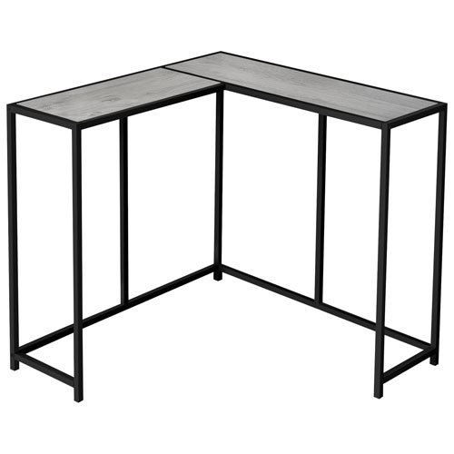 Monarch Contemporary L-Shape Console Table - Grey