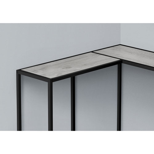 Monarch Contemporary L-Shape Console Table - Grey