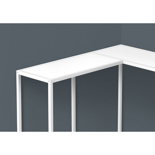 Monarch Contemporary L-Shape Console Table - White