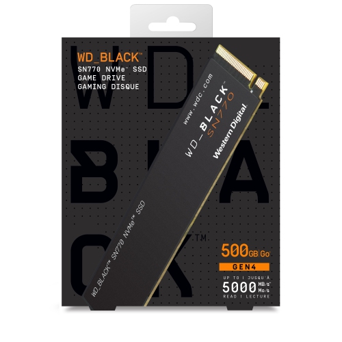 Western Digital WD_BLACK SN770 M.2 2280 500GB PCIe Gen4 16GT/s, up to 4 Lanes Internal Solid State Drive WDS500G3X0E