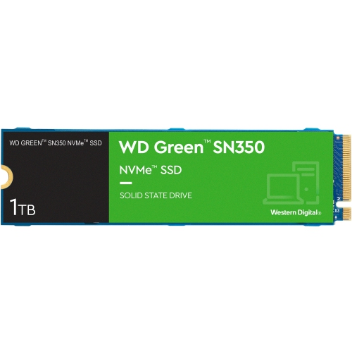 WESTERN DIGITAL  Wd Sn350 Nvme M.2 2280 1Tb PCi-Express 3.0 X4 Internal Solid State Drive (SSD) Wds100T3G0C In Green