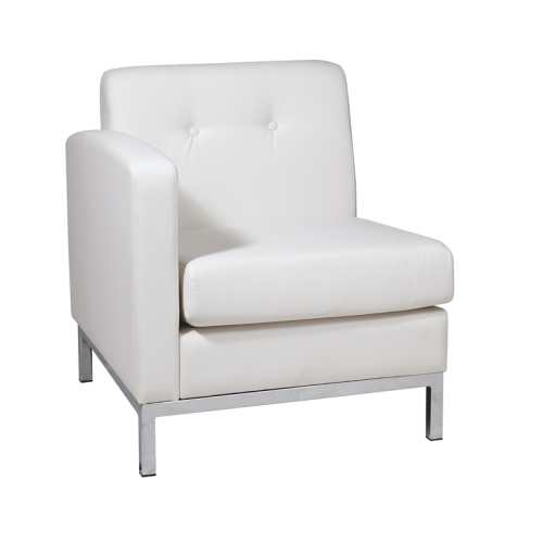 OSP HOME FURNISHINGS  Wall Street Single Armchair Laf Faux Leather In White