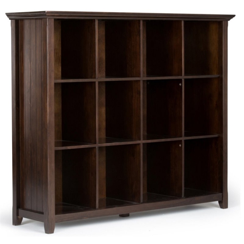 SIMPLI HOME  Acadian Wood 48" X 57" Transitional 12 Cube In Brunette In Brown Great bookshelf