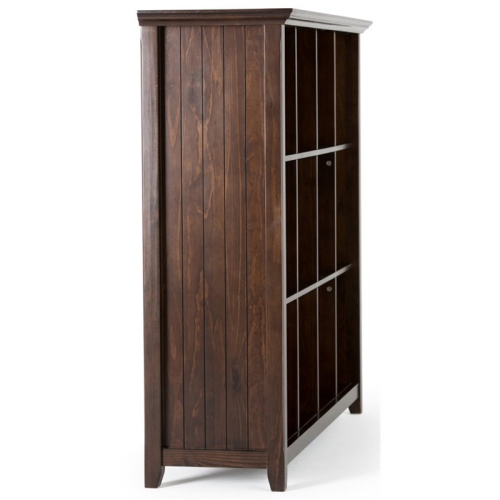 Simpli Home Acadian Wood 48" x 57" Transitional 12 Cube in Brunette Brown