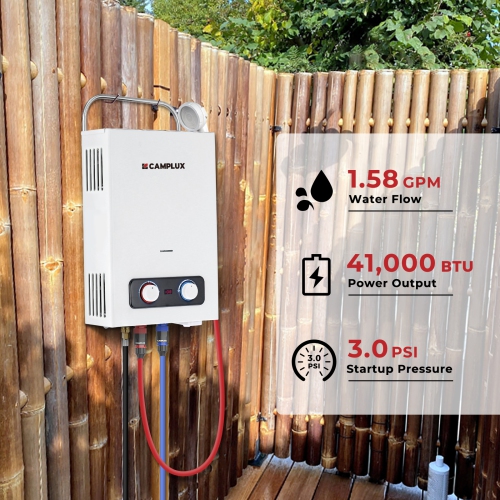 Camplux 1.58 GPM 41,000 BTU Outdoor Portable Propane Tankless Water Heater