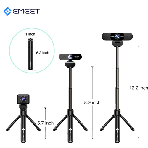 EMEET Webcam Tripod Camera Mini Tripod Portable Universal Compatible for Phones/GoPros
