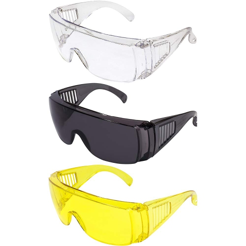 3 paires de lunettes de protection compatibles Birdz visiteur 1 transparent 1 fumée et 1 jaune sécuritaire Rx