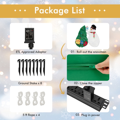 Topbuy 6 FT Christmas Inflatable Snowman Indoor Outdoor Lighted Decoration w/ Small Snowman Present Box, Blow up Holiday Snowman w/ Christmas Tree