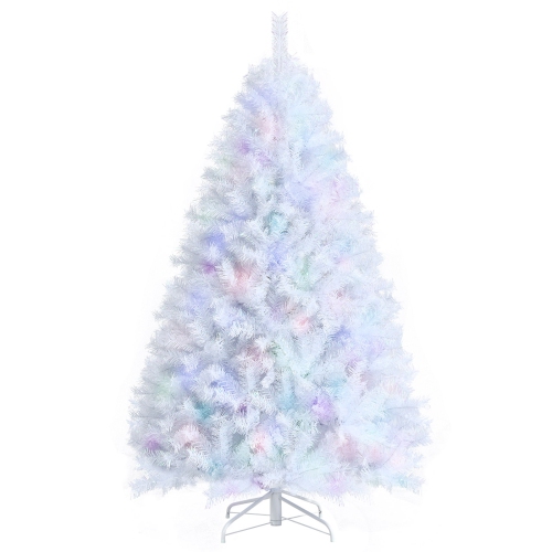 TOPBUY  6Ft Realistic Xmas Tree, Lush Christmas Tree W/ 792 Pvc & Pet Branch Tips In White