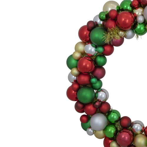 Traditional 2-Finish Shatterproof Ball Christmas Wreath - 36" - Multicolor - Unlit