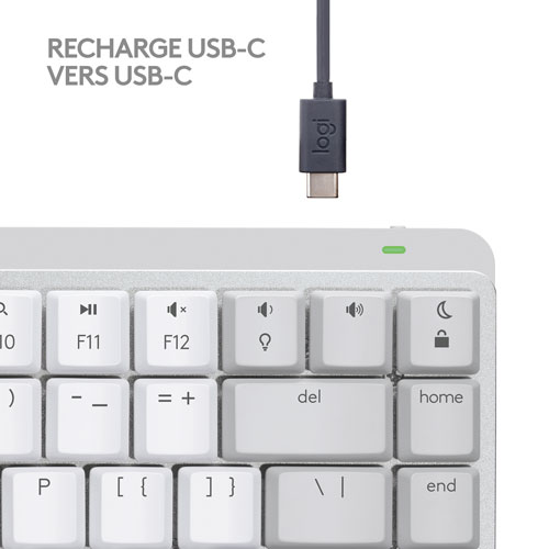 Logitech MX Mechanical Mini Bluetooth Backlit Mechanical Ergonomic Keyboard for Mac - Pale Grey