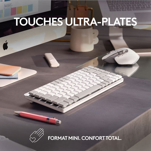 Logitech MX Mechanical Mini Bluetooth Backlit Mechanical Ergonomic Keyboard for Mac - Pale Grey