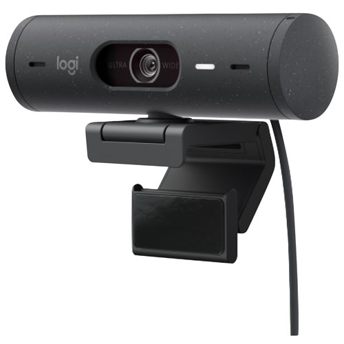 Caméra Web HD intégrale 1080p Brio 500 de Logitech avec deux microphones à réduction du bruit - Graphite