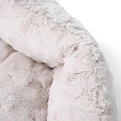 WOMEOW™ Pet Beds Calming Dog Bed Faux Fur Fluffy Round Donut Cuddler Anti Anxiety Cat Bed