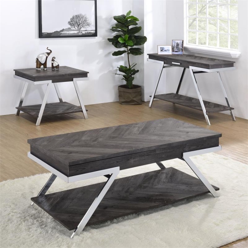 Steve Silver Roma Dark Gray Wood and Laminate Sofa Table