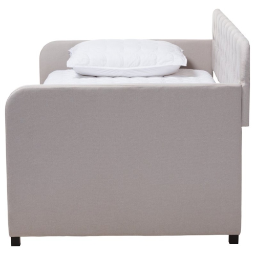 Lit de repos simple contemporain en tissu capitonné Bowery Hill, beige