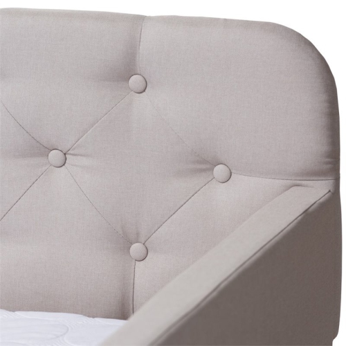 Lit de repos simple contemporain en tissu capitonné Bowery Hill, beige