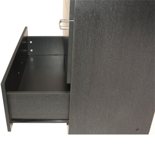 Pemberly Row Contemporary Wooden Tall 5 Drawer Chest Bedroom Dresser in Black